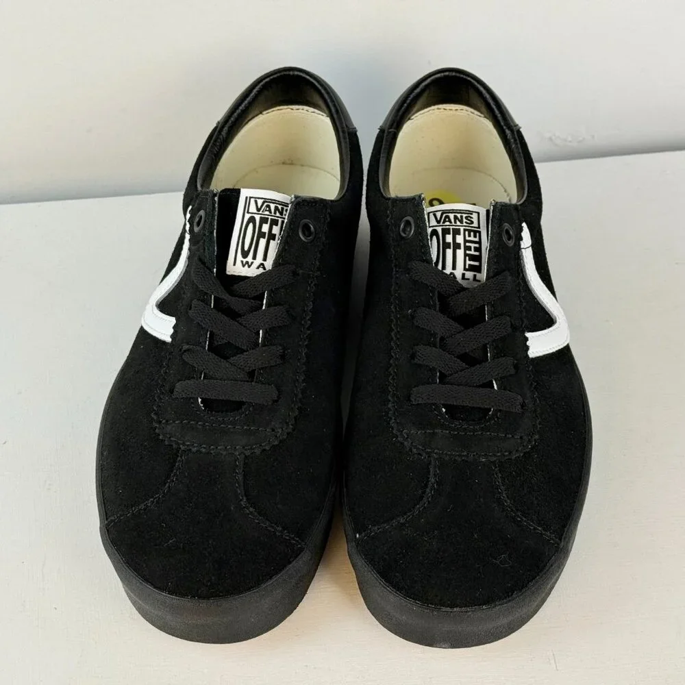Men's 9, Women's 10.5 - Vans Sport Low Suede Black/ Black Sneaker - 500714